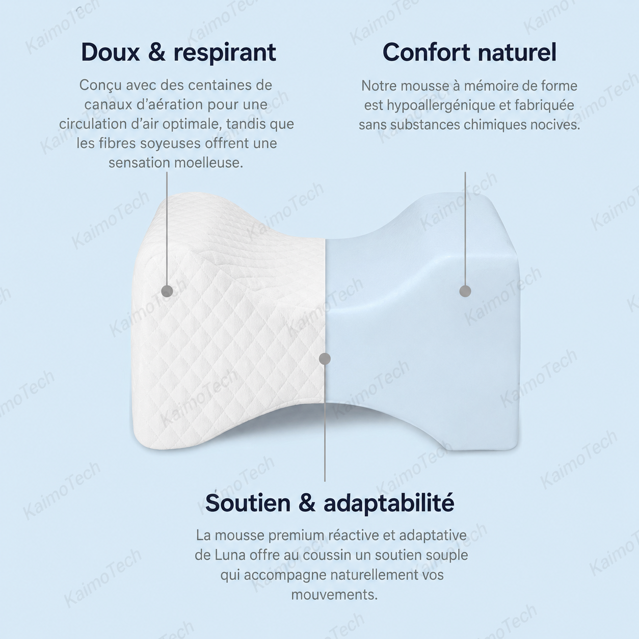 Coussin genou doux et relaxant - confort naturel, souple et adaptable