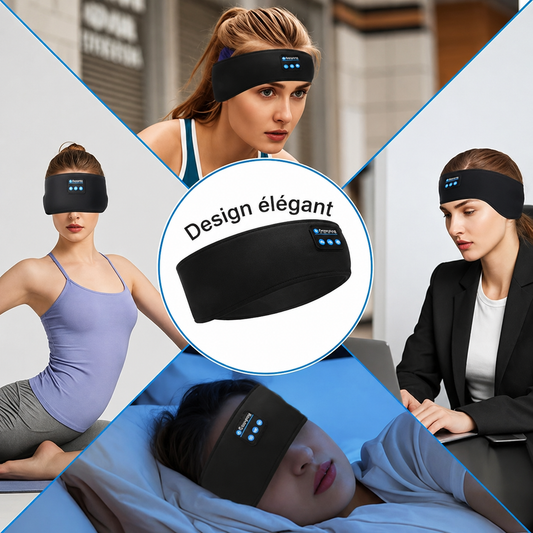 Bandeau Bluetooth sommeil et sport - design élégant, multi-usages